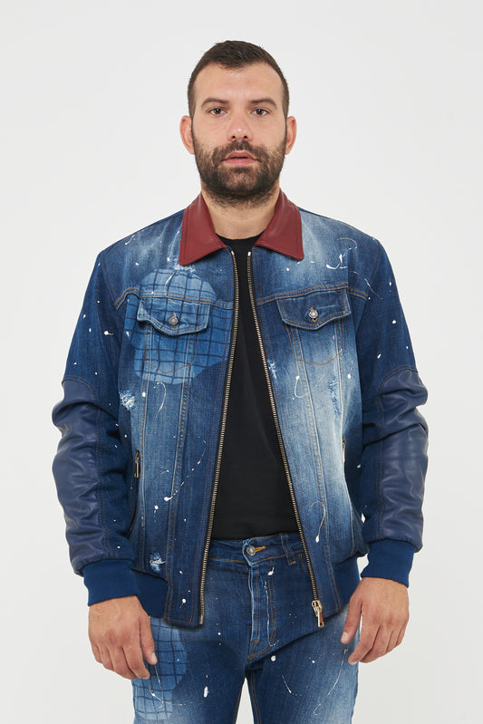 Giubbino Art . Denimmato Blu